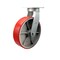 Service Caster 10'' Heavy Duty Red Poly on Cast Iron Wheel Swivel Caster with Swivel Lock CRAN-SCC-KP92S1030-PUR-RS-BSL - alternate 1